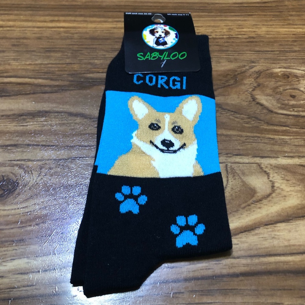 🌟 3/$15 Sabyloo Egyptian cotton corgi socks size 9-11